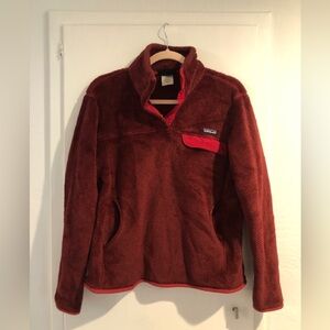 Patagonia Women's Plush Fleece Pullover in Deep Brick Red